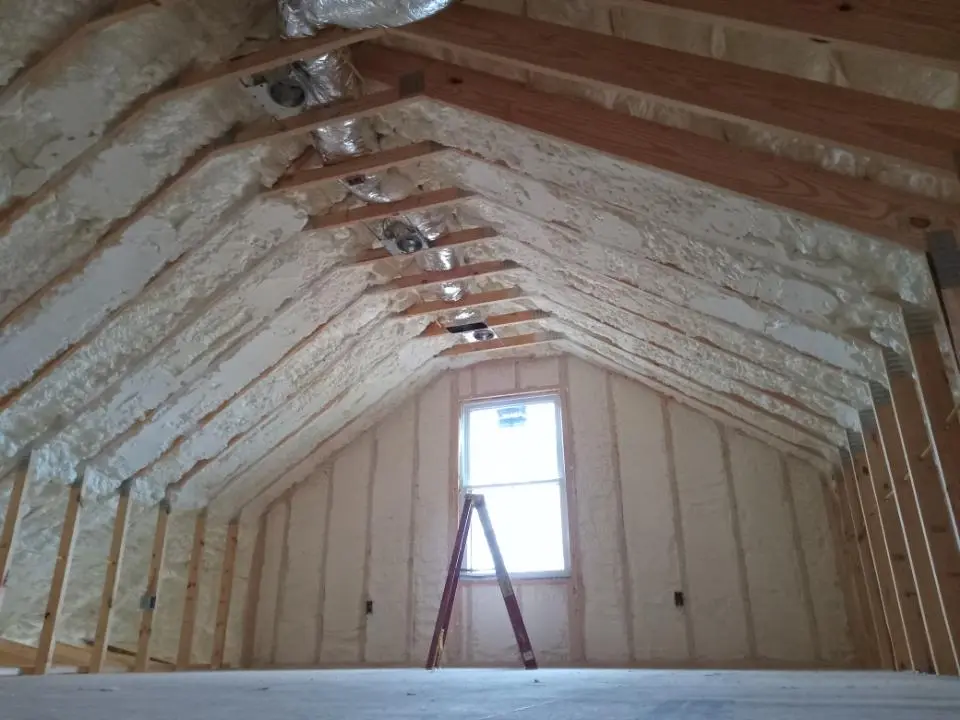 Spray foam roofing application for Crawl Space Insulation project in Lake Grove